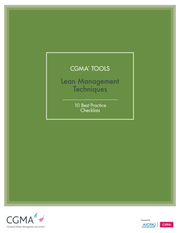 Lean Management Techniques - CGMA