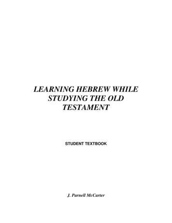 Learning Hebrew While Studying The Old Testament