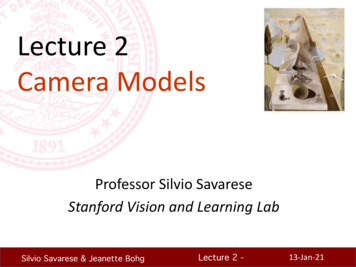 Lecture 2 Camera Models - Stanford University