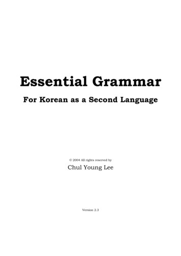 Lee Chul Young, Korean Grammar Textbook - Dick Grune