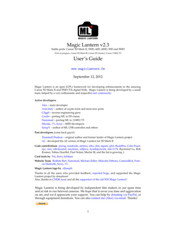 Magic Lantern V2.3 User's Guide - OCAD University