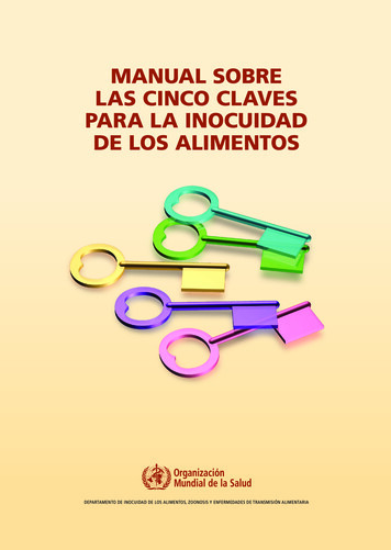 Manual Sobre Las Cinco Claves Para La Inocuidad De Los .