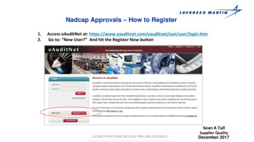 Nadcap Approvals How To Register - Lockheed Martin