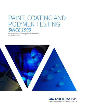 PAINT, COATING AND POLYMER TESTING