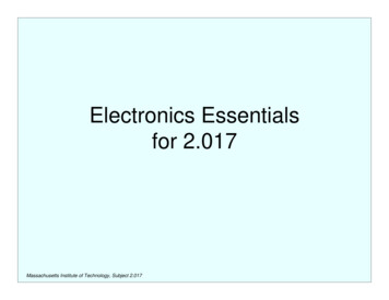 Electronics Essentials For 2 - Ocw.mit.edu