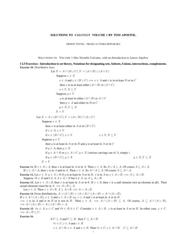CALCULUS VOLUME 1 BY TOM APOSTOL. - Mathematica.gr