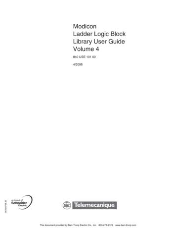 Modicon Ladder Logic Block Library User Guide Volume 4