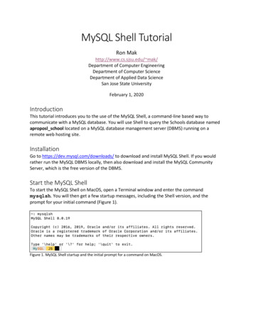 MySQL Shell Tutorial - San Jose State University
