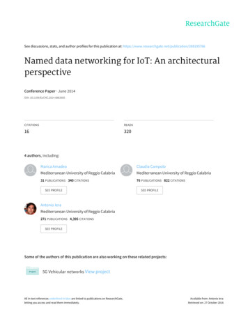 Named Data Networking For IoT: An Architectural Perspective