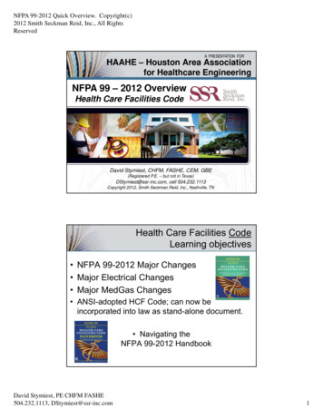 NFPA 99 – 2012 Overview - HAAHE