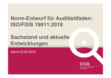Norm-Entwurf Für Auditleitfaden: ISO/FDIS 19011:2018 .