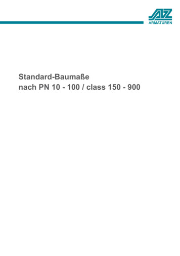 Standard-Baumaße Nach PN 10 - 100 / Class 150 - 900