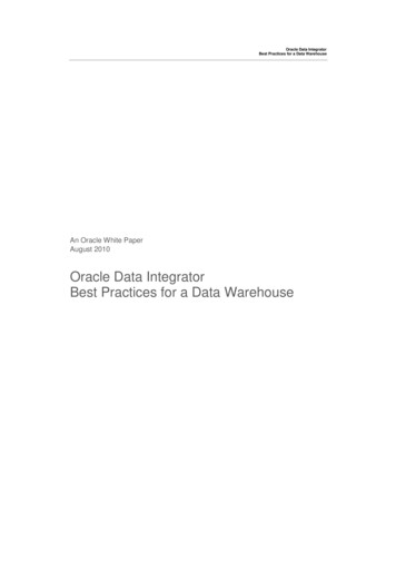 Oracle Data Integrator Best Practices For A Data Warehouse