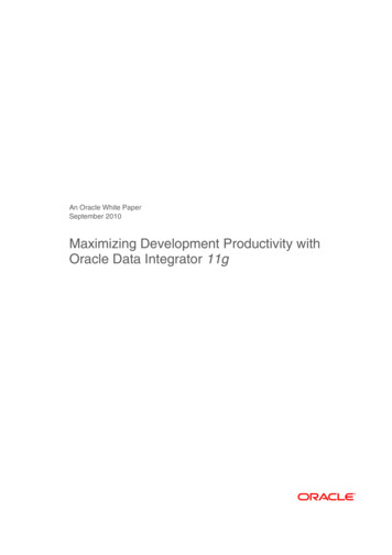 Maximizing Development Productivity With Oracle Data .