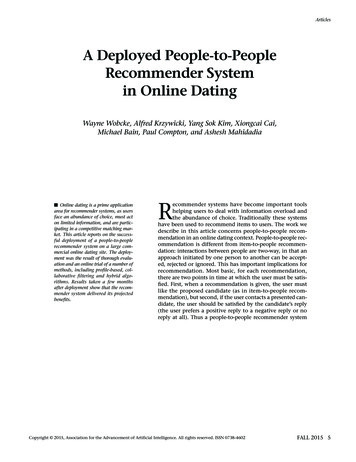A Deployed People-to-People Recommender System In Online .