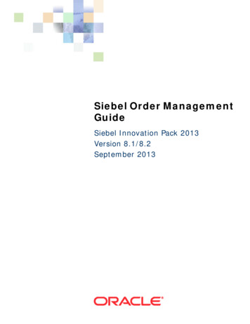 Siebel Order Management Guide - Oracle