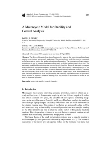A Motorcycle Model For Stability And Control Analysis