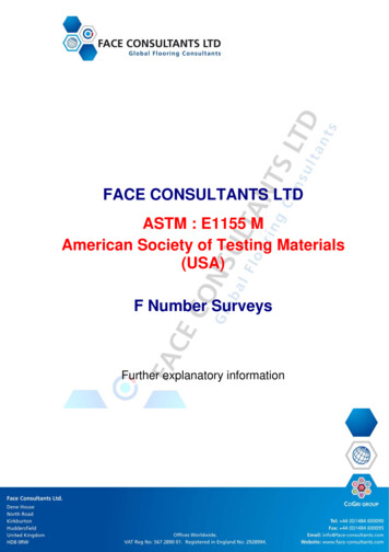 FACE CONSULTANTS LTD ASTM : E1155 M American Society Of .