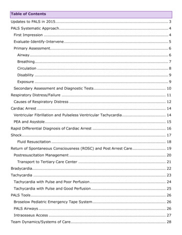 Table Of Contents - CPR, ACLS, BLS, PALS, NRP Online .