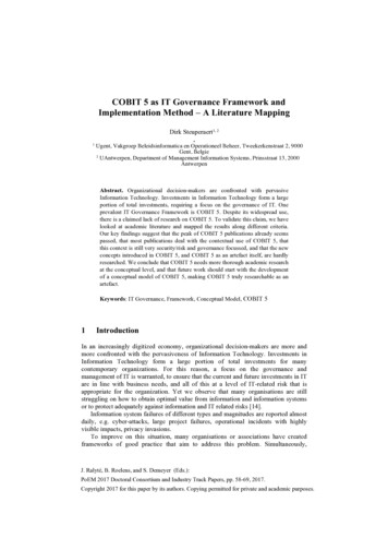 COBIT 5 As IT Governance Framework And Implementation .