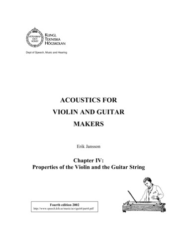 ACOUSTICS FOR VIOLIN AND GUITAR MAKERS