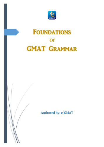 Foundation Of GMAT Grammer