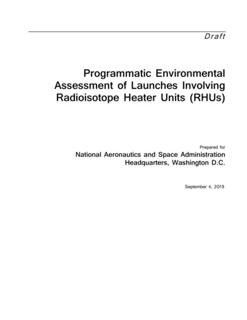 Draft Programmatic Environmental Assessment Of Launches .