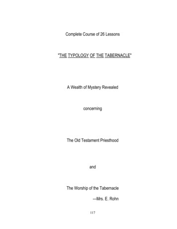 Complete Course Of 26 Lessons THE TYPOLOGY OF THE .