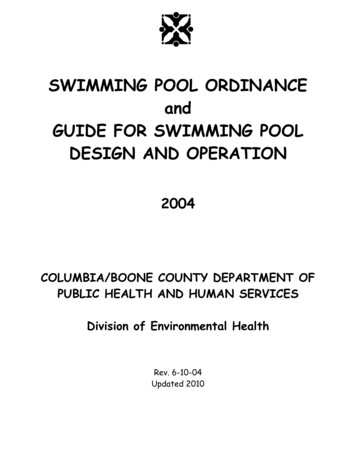 SWIMMING POOL ORDINANCE And GUIDE FOR SWIMMING POOL DESIGN .