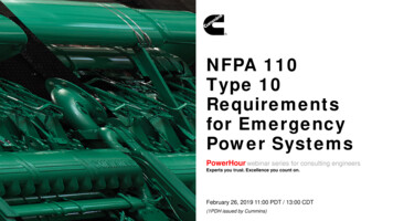 NFPA 110 Type 10 Requirements For Emergency Power Systems