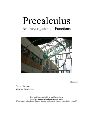 An Investigation Of Functions - OpenTextBookStore