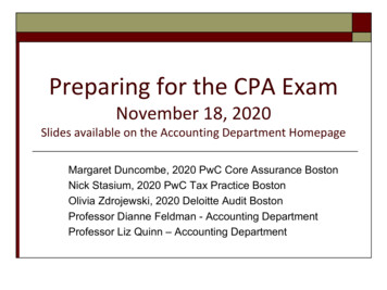 Preparing For The CPA Exam - Bc.edu