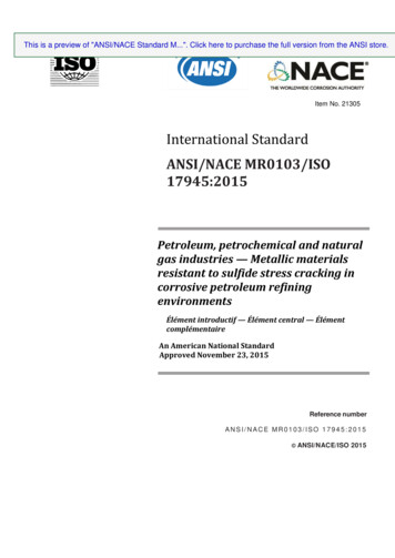 ANSI/NACE MR0103/ISO 17945:2015