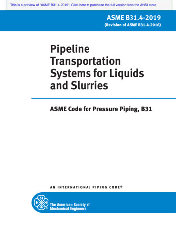 Pipeline Transportation Systems For Liquids And Slurries