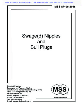 Swage(d) Nipples And Bull Plugs
