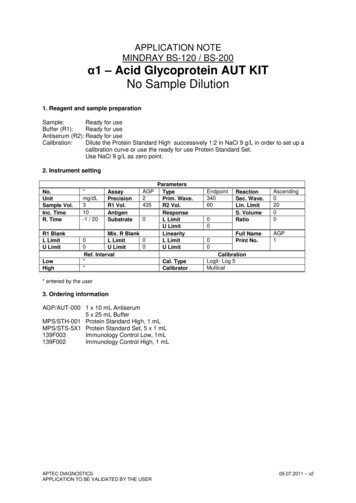 APPLICATION NOTE MINDRAY BS-120 / BS-200 Acid 