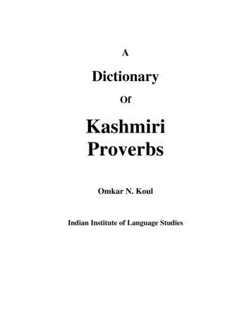 A Dictionary Of Kashmiri Proverbs - Koshur