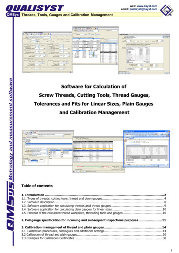 Software For Calculation Of Screw Threads, Cutting Tools .