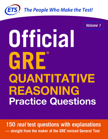 Official GRE Quantitative Reasoning: Practice Questions .