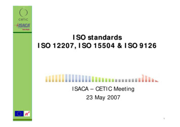 ISO Standards ISO 12207, ISO 15504 & ISO 9126