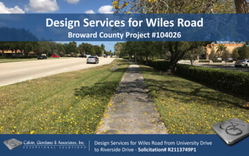 Design Services For Wiles Road - Broward