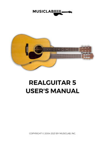 RealGuitar 5 User's Manual - MusicLab