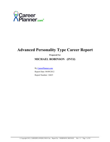 Advanced Personality Type Career Report