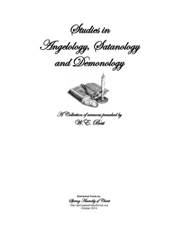 Studies In Angelology, Satanology And Demonology