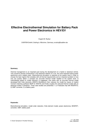 Effective Electrothermal Simulation For Battery Pack And .