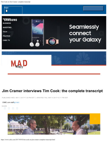 Jim Cramer Interviews Tim Cook: The Complete Transcript
