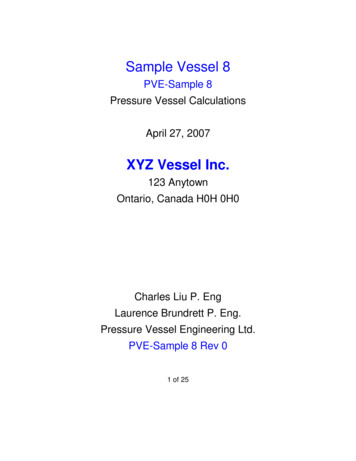 Sample Vessel 8 - Pressure Vessel Engineering