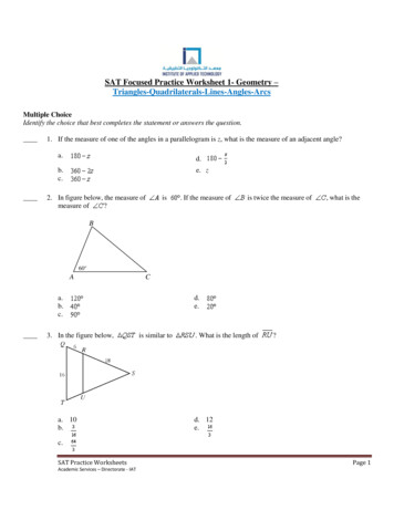 SAT Focused Practice Worksheet 1- Geometry Triangles .