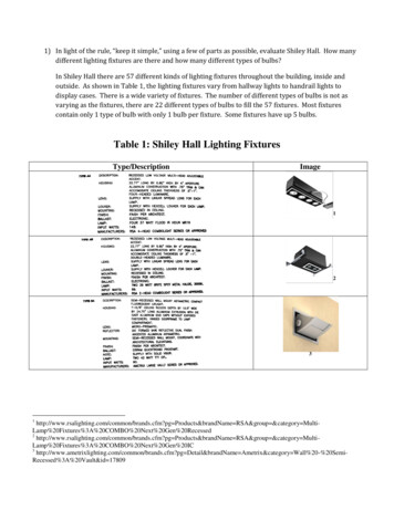 Table 1: Shiley Hall Lighting Fixtures