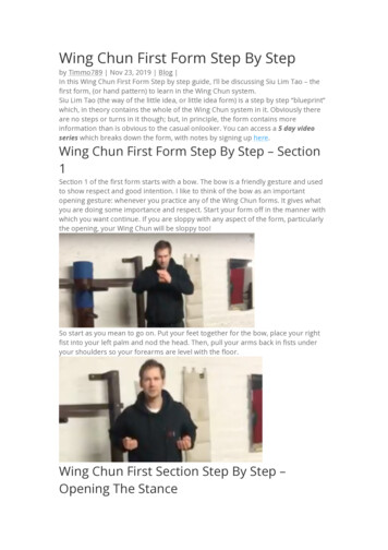 Wing Chun First Form Step By Step